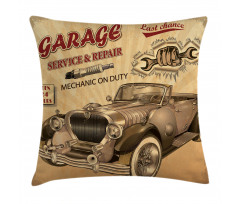 Old Style Car Repair Pillow Cover
