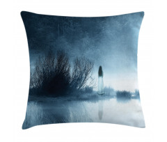 Fog Forest Night Pillow Cover