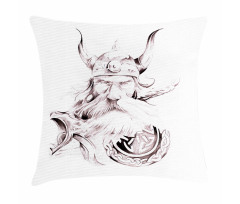 Wise Old Viking Warrior Pillow Cover