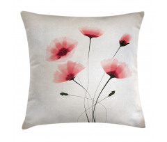 Romantic Buds Flowers Pillow Cover