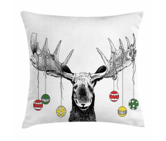 Sketchy Noel Ornament Pillow Cover
