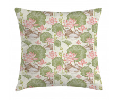 Lotus Flower Pond Lily Pillow Cover