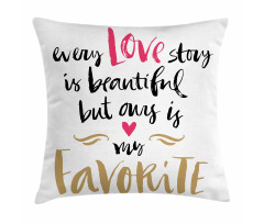 Romantic Words Pillow Cover