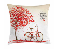 Heart Tree Bike Pillow Cover