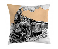 Old Wooden Train Pillow Cover