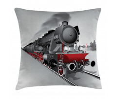 Railway Train Art Pillow Cover