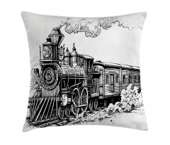 Rustic Old Train Pillow Cover