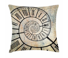 Roman Digit Time Spiral Pillow Cover