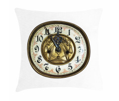 Antique Clock with Face Pillow Cover