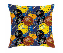 Clock Faces Pattern Pillow Cover