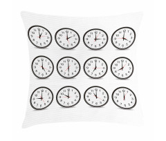 Clocks and Black Numbers Pillow Cover
