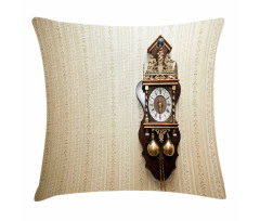 Wood Wall Carving Clock Pillow Cover