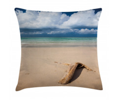 Sandy Beach and Clouds Pillow Cover