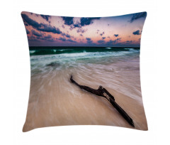 Driftwood on Beach Pillow Cover