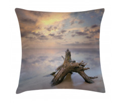 Sunrise on Sandy Beach Pillow Cover