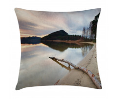 Lake Shore with Trees Pillow Cover