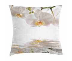 Orchids on Rippling Water Pillow Cover