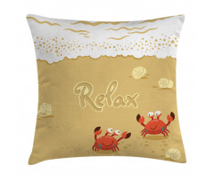 Card with Crabs Sea Pillow Cover