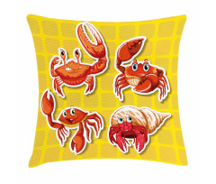 4 Different Crabs Pillow Cover
