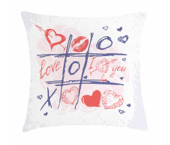 Xoxo Game with Lips Pillow Cover