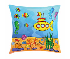 Submarine Seahorse Pillow Cover