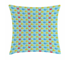 Whales Crabs Pillow Cover