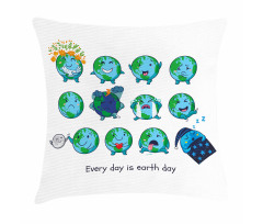 Expressions Face Moods Pillow Cover