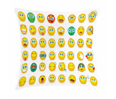 Couple Monster Face Moods Pillow Cover