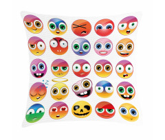 Rainbow Colored Smileys Pillow Cover