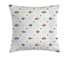 Fish Cartoon with Spots Pillow Cover
