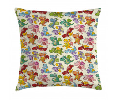 Happy Dinasours Pillow Cover