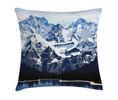 Mountain with Snow View Pillow Cover