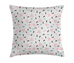 Retro Triangles Dots Pillow Cover