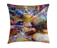 Waterfall River Scene Pillow Cover