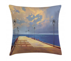Bridge Pier Sea Harbor Pillow Cover