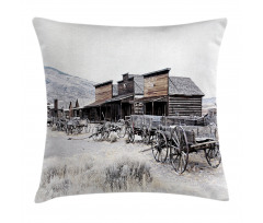 Old Wooden 20s Town Pillow Cover