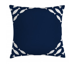 Ocean Navy Fish Circle Pillow Cover