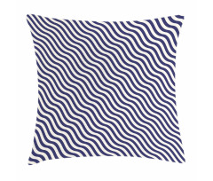 Wavy Stripes Dark Blue Pillow Cover