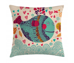 Colorful Whales Plants Pillow Cover