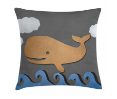 Wooden Paper Base Whale Pillow Cover