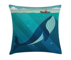 Sailor Whale with Rays Pillow Cover