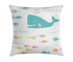 Geometric Whale Fish Pillow Cover