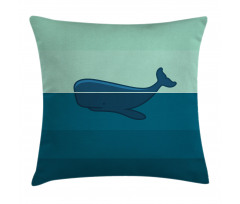 Blue Whale in the Sea Pillow Cover