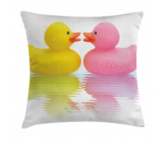 Duck Couple in Love Pillow Cover