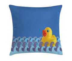 Floating Duck Waves Pillow Cover