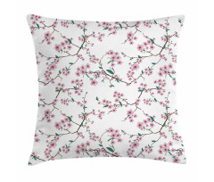 Asian Floral Botany Pillow Cover