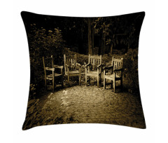Small Wooden Rustic Chairs Pillow Cover
