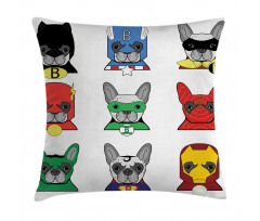 Cartoon Bulldog Art Pillow Cover