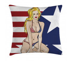 Blonde USA BEauty Pillow Cover