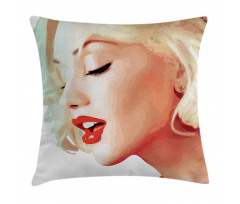 Blonde Girl Woman Figure Pillow Cover